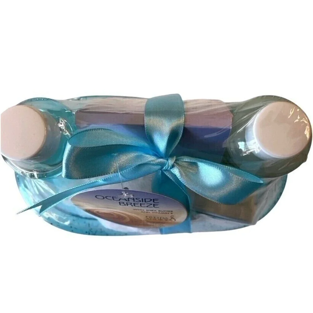 Freida and Joe Bath Gift‎ Set Women OS Blue New Oceanside Breeze 5pc Bathtub Kit